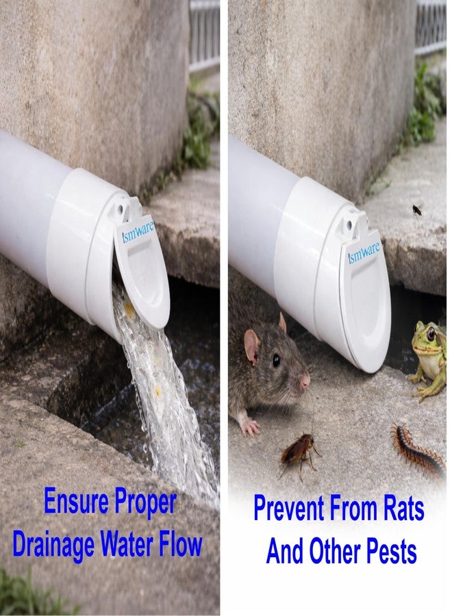 Ismware Combo Pack of 3 Sizes (75mm, 90mm &110mm) PVC SWR Drainage Outlet Pipe Cover Valve, Flip Type, Prevent from Rats, Pests and Other Reptiles, Anti-Pest, Anti-Rat & Reptile Blocker - Image 2